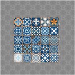 Ficha técnica e caractérísticas do produto Adesivo de Azulejo Hidráulico Ladrilho Azul e Laranja 20x20 Cm - 20 X 20 CM