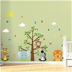 Ficha técnica e caractérísticas do produto Adesivo de Parede Árvore Safari Infantil para Quarto