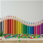 Ficha técnica e caractérísticas do produto Adesivo de Parede Infantil Lapis de Cor Onda Colorida 100x110