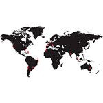 Ficha técnica e caractérísticas do produto Adesivo de Parede Mapa Mundi Places Stixx Adesivos Criativos Preto/Vermelho (150x86,5cm)