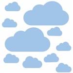 Ficha técnica e caractérísticas do produto Adesivo de Parede Nuvens Azul para Quarto Infantil
