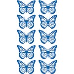 Ficha técnica e caractérísticas do produto Adesivo de Parede Pacote com 10 Borboletas 7x8cm - Azul Médio 18x33cm - Classic Home
