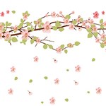 Ficha técnica e caractérísticas do produto Adesivo de Parede Ramo de Sakura Grudado Colorido (45x150cm)