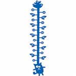 Ficha técnica e caractérísticas do produto Adesivo de Parede Régua do Crescimento Divertida - Azul Médio - 168cm X 38cm - Classic Home