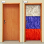 Ficha técnica e caractérísticas do produto Adesivo Decorativo de Porta - Bandeira Rússia - 195cnpt