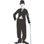 Ficha técnica e caractérísticas do produto Adesivo Diverso Charles Chaplin X4 Adesivos Uma Cor (80x33cm)