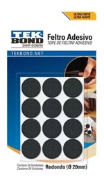 Ficha técnica e caractérísticas do produto Adesivo Feltro Redondo Preto Tekbond - Bruno Acabamentos