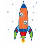 Ficha técnica e caractérísticas do produto Adesivo Infantil Parede Régua Crescimento Foguete Astronauta