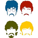 Ficha técnica e caractérísticas do produto Adesivo Pôster Vintage The Beatles X4 Adesivos Colorido (55x80cm)