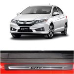 Ficha técnica e caractérísticas do produto Adesivo Soleira Premium Aço Escovado Honda City 4 Portas