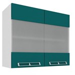 Ficha técnica e caractérísticas do produto Aereo com 2 Portas Vidro Cz409 80x66 Branco/Verde - Art In Móveis