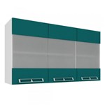 Ficha técnica e caractérísticas do produto Aereo com 3 Portas Vidro Cz416 120x66 Branco/Verde - Art In Móveis