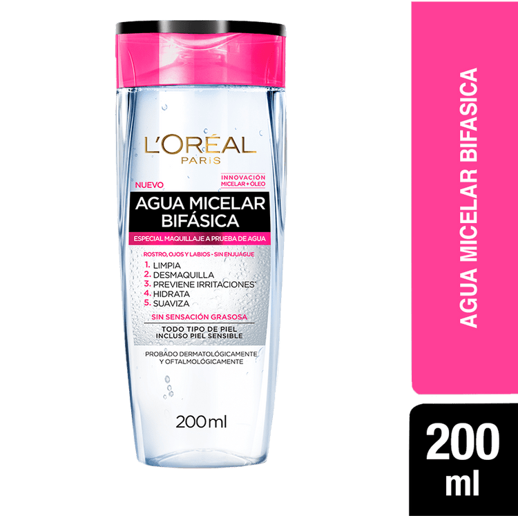 Ficha técnica e caractérísticas do produto Agua Micelar L'Oréal Bi-fásica, 200 Ml
