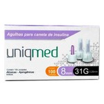 Ficha técnica e caractérísticas do produto Agulha Uniqmed Universal Curta 31g 8mm C/ 100 Agulhas para Caneta de Insulina