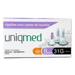 Ficha técnica e caractérísticas do produto Agulha Uniqmed Universal Curta 31G 8Mm C/ 100 Agulhas para Caneta de Insulina
