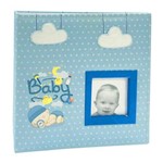 Ficha técnica e caractérísticas do produto Álbum do Bebê Baby Azul - 150 Fotos - com Capa em Tecido - 24,5x23 Cm
