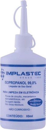 Ficha técnica e caractérísticas do produto Alcool Isopropilico 110ml C/bico AI110ML - Implastec