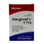 Ficha técnica e caractérísticas do produto Alergovet C Antialérgico 0,7mg C/ 10 Comprimidos - Coveli