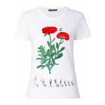 Ficha técnica e caractérísticas do produto Alexander McQueen Camiseta com Bordado de Flores - Branco