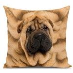 Almofada Cachorro SharPei Bege 45x45cm Bege Bege