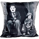 Ficha técnica e caractérísticas do produto Almofada Charlie Chaplin Menino Preto/Branco Poliéster (42x42cm) - Uniart