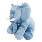 Ficha técnica e caractérísticas do produto Almofada Travesseiro Elefante de Pelúcia para Bebê Dormir Azul 60cm - LuckBaby