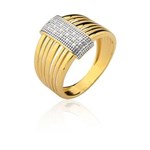 Ficha técnica e caractérísticas do produto Anel Ouro 18K com Diamantes - 21