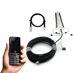 Ficha técnica e caractérísticas do produto Antena Celular Rural 15 Dbi 850 a 1900 Mhz + Cabo de 15 Metros + Celular Lemon Mobile Lm-754 Dual Ch
