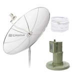 Ficha técnica e caractérísticas do produto Antena Parabólica 1,50m, Lnbf Monoponto e Kit Cabos (Sem Receptor) - Cromus