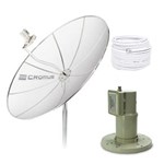 Ficha técnica e caractérísticas do produto Antena Parabólica Cromus com LNBF Monoponto e Cabo de 1,50 Metros