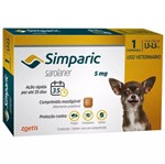 Ficha técnica e caractérísticas do produto Anti Pulgas Simparic 5mg com 1Comp Cães 1,3 a 2,5 Kg - Zoetis