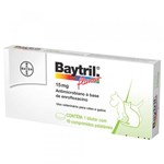 Ficha técnica e caractérísticas do produto Antibiótico Baytril Flavour Bayer 15 Mg 10 Comprimidos - Bayer