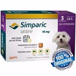 Ficha técnica e caractérísticas do produto Antipulgas Cães 2,6 a 5 Kg Simparic 10mg com 3 Comprimidos - Zoetis