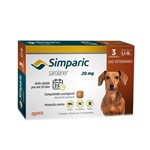 Ficha técnica e caractérísticas do produto Antipulgas Cães Simparic 20mg 5,1 à 10kg Zoetis 3 Comprimidos