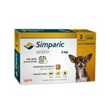 Ficha técnica e caractérísticas do produto Antipulgas Cães Simparic 5mg 1,3 à 2,5kg Zoetis 3 Comprimidos