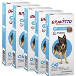 Ficha técnica e caractérísticas do produto Antipulgas e Carrapatos Bravecto MSD 1000mg para Cães de 20 a 40kg - Combo com 05 Unidades