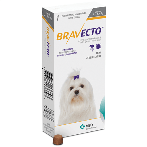 Ficha técnica e caractérísticas do produto Antipulgas e Carrapatos Msd Bravecto para Cães de 2 a 4,5 Kg