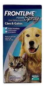 Ficha técnica e caractérísticas do produto Antipulgas e Carrapatos P/ Cães/gatos Frontline Spray 250ml - Merial