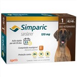 Ficha técnica e caractérísticas do produto Antipulgas e Carrapatos Zoetis Simparic 120mg para Cães 40,1 à 60kg com 3 Comprimidos