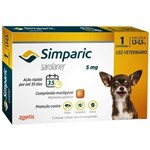 Ficha técnica e caractérísticas do produto Antipulgas e Carrapatos Zoetis Simparic 5mg para Cães 1,3 a 2,5kg com 1 Comprimido