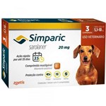 Ficha técnica e caractérísticas do produto Antipulgas e Carrapatos Zoetis Simparic para Cães 5,1 a 10kg 20mg com 3 Comprimidos