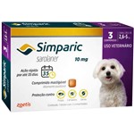 Ficha técnica e caractérísticas do produto Antipulgas e Carrapatos Zoetis Simparic para Cães 2,6 a 5kg 10mg com 3 Comprimidos