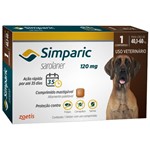 Ficha técnica e caractérísticas do produto Antipulgas Simparic 120 Mg para Cães 40,1 a 60 Kg - Zoetis - 1 Unidade - Zoetis / Simparic