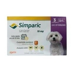 Ficha técnica e caractérísticas do produto Antipulgas Simparic 10 mg para cães 2,6 a 5 kg - Zoetis 3 Comprimidos