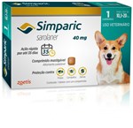Ficha técnica e caractérísticas do produto Antipulgas Zoetis Simparic 40 Mg para Cães 10,1 a 20 Kg com 1 Comprimido