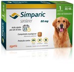 Ficha técnica e caractérísticas do produto Antipulgas Zoetis Simparic 80 Mg para Cães 20,1 a 40 Kg com 1 Comprimido