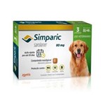 Ficha técnica e caractérísticas do produto Antipulgas Zoetis Simparic 80 Mg para Cães 20,1 a 40 Kg