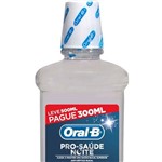 Ficha técnica e caractérísticas do produto Antisséptico Bucal Oral-B Pro Saúde Noite Leve 500mL Pague 300mL