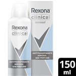 Ficha técnica e caractérísticas do produto Antitranspirante Aerossol sem Perfume Rexona Clinical 150ml