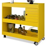 Aparador Bar Cristal com 02 Portas Amarelo - LymDecor